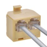RJ12 1M/2F T Adapter Beige - Image 5