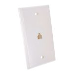 RJ11 Modular Single Port Wall Plate White, Smooth Face - Image 2