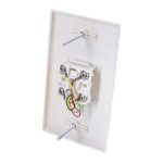 RJ11 Modular Single Port Wall Plate White, Smooth Face - Image 3