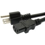 3Ft Computer Power Cord 5-15P to C-13 Black / SJT 14/3 - Image 2