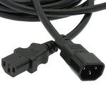 3Ft Power Extension Cord C13 to C14 Black /SJT 16/3