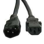 1Ft Power Extension Cord C13 to C14 Black /SJT 14/3