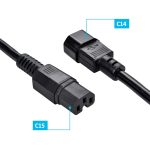 3Ft Power Cord C14 to C15 Black/ SJT 14/3 - Image 3