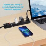 3Ft 6-Outlet Surge Protector 14AWG/3, 15A, 90J Black - Image 4