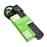 3Ft 6-Outlet Surge Protector 14AWG/3, 15A, 90J Black - Image 5