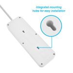 3Ft 8-Outlet Surge Protector 2USB-A+1USB-C,14AWG/3, 15A, 2450J White - Image 3