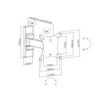 TV Mount for 13~27" w/ 7.6" Arm 44~192mm Full Motion, 100x100 VESA , KLA26-111 - Image 4